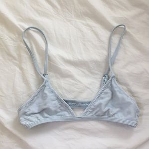 Nasty Gal triangle bikini top light blue